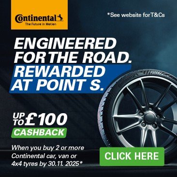 Up to £100 cashback on Continental tyres with Point S